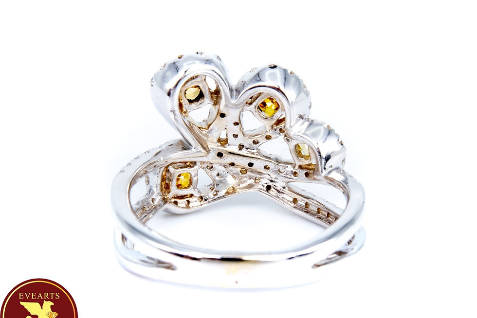 Thumbnail: 18k Yellow Gold Fancy Deep Orange - Yellow Color Diamonds Ring 1.71 cttw