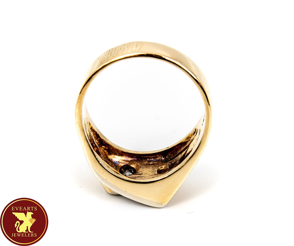 Thumbnail: Men's Vintage 14kt Yellow & White Gold Diamond Ring 0.57cttw