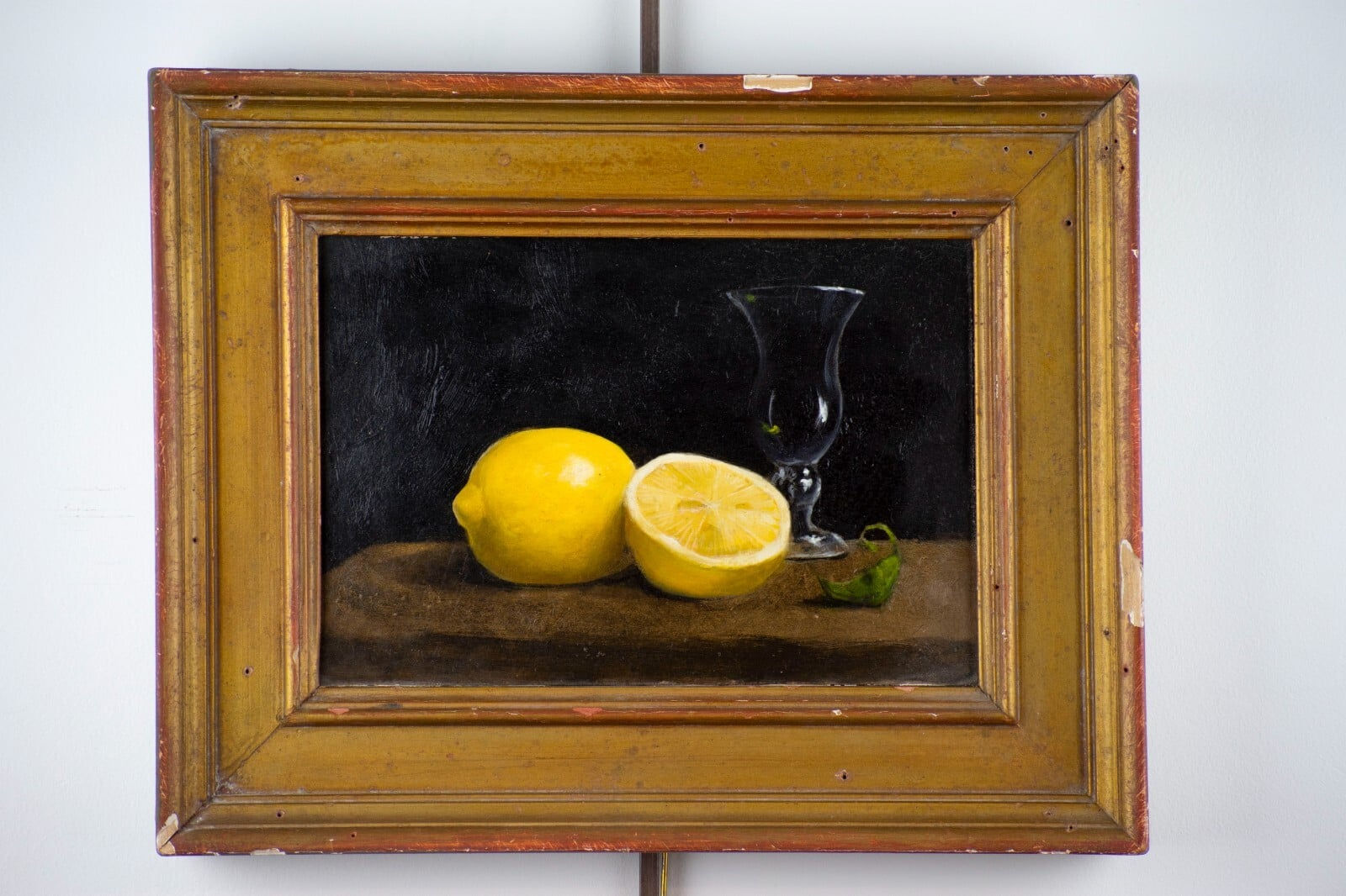 Ronald Schaefer Painting: Still Life with Lemon & Glass, 2000s Signed and Framed