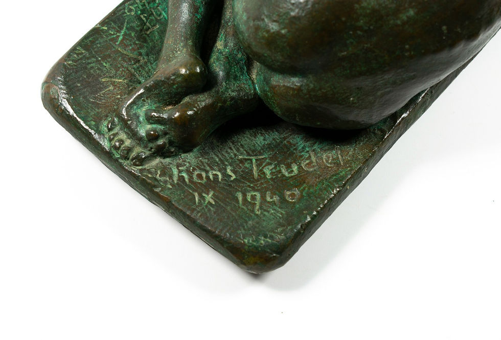 Thumbnail: Hans Trudel Bronze Sculpture of Reclining Nude Woman