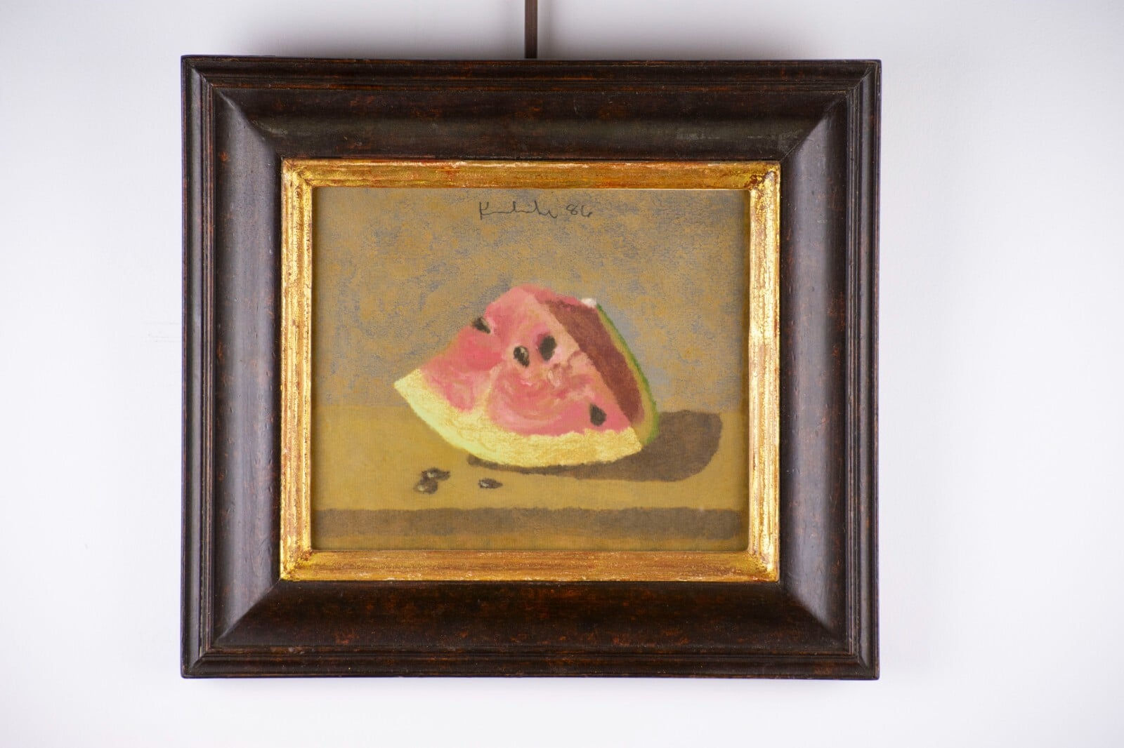 Robert Kulicke Monotype: Watermelon Still Life, Signed and Framed