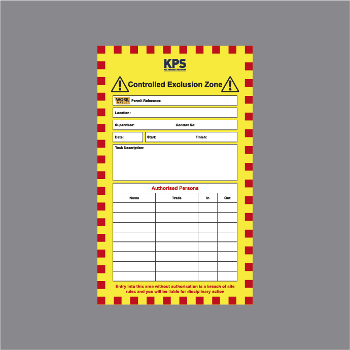 KPSW001 - CONTROLLED EXCLUSION ZONE