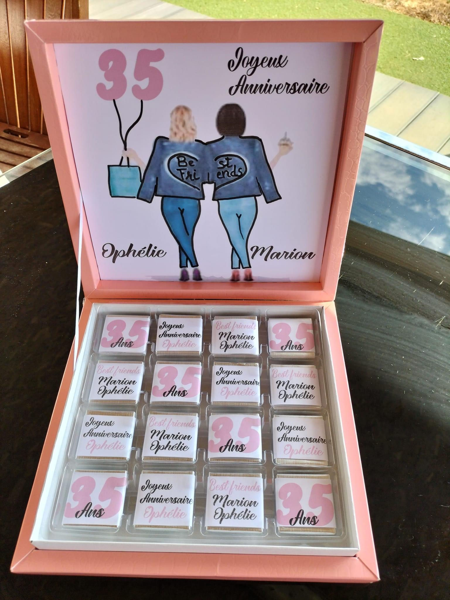 Boîte de chocolat et chocolats personnalisés 