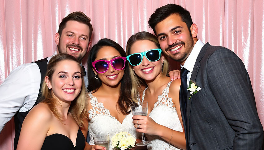 photo booth photo of caucasian wedding p