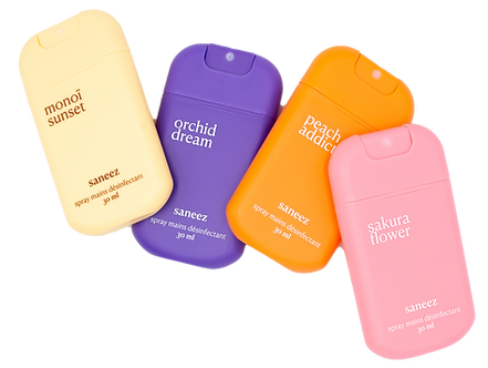 gamme sprays mains désinfectants saneez