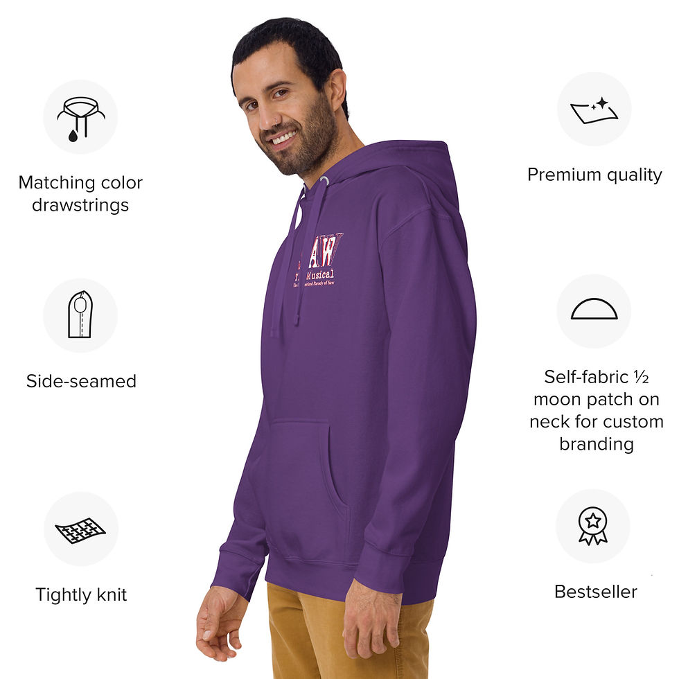 Thumbnail: Saw The Musical Parody Black & Purple Amanda's "Jigsaw Helped Me" Hoodie