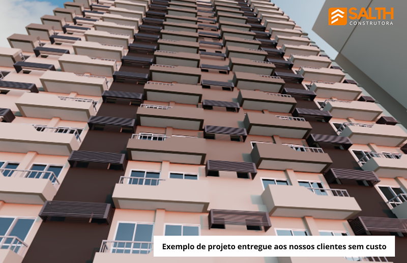 Projeto 3D fachada de condominio Residencial