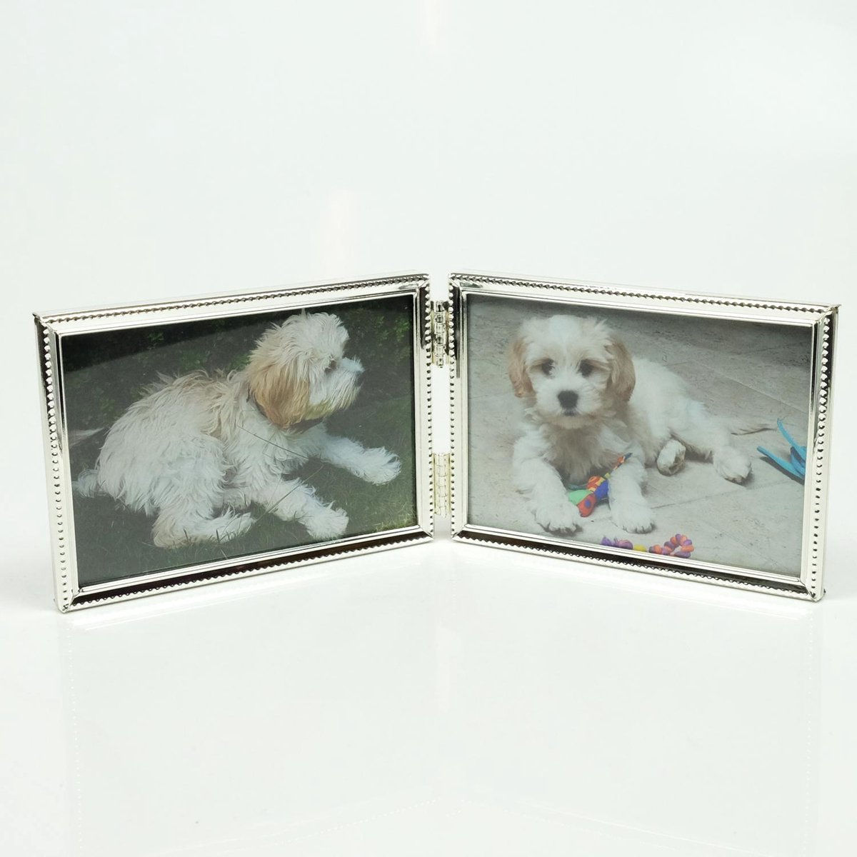 AL - Fotolijst - Zilver - Parel- 2 luik liggend