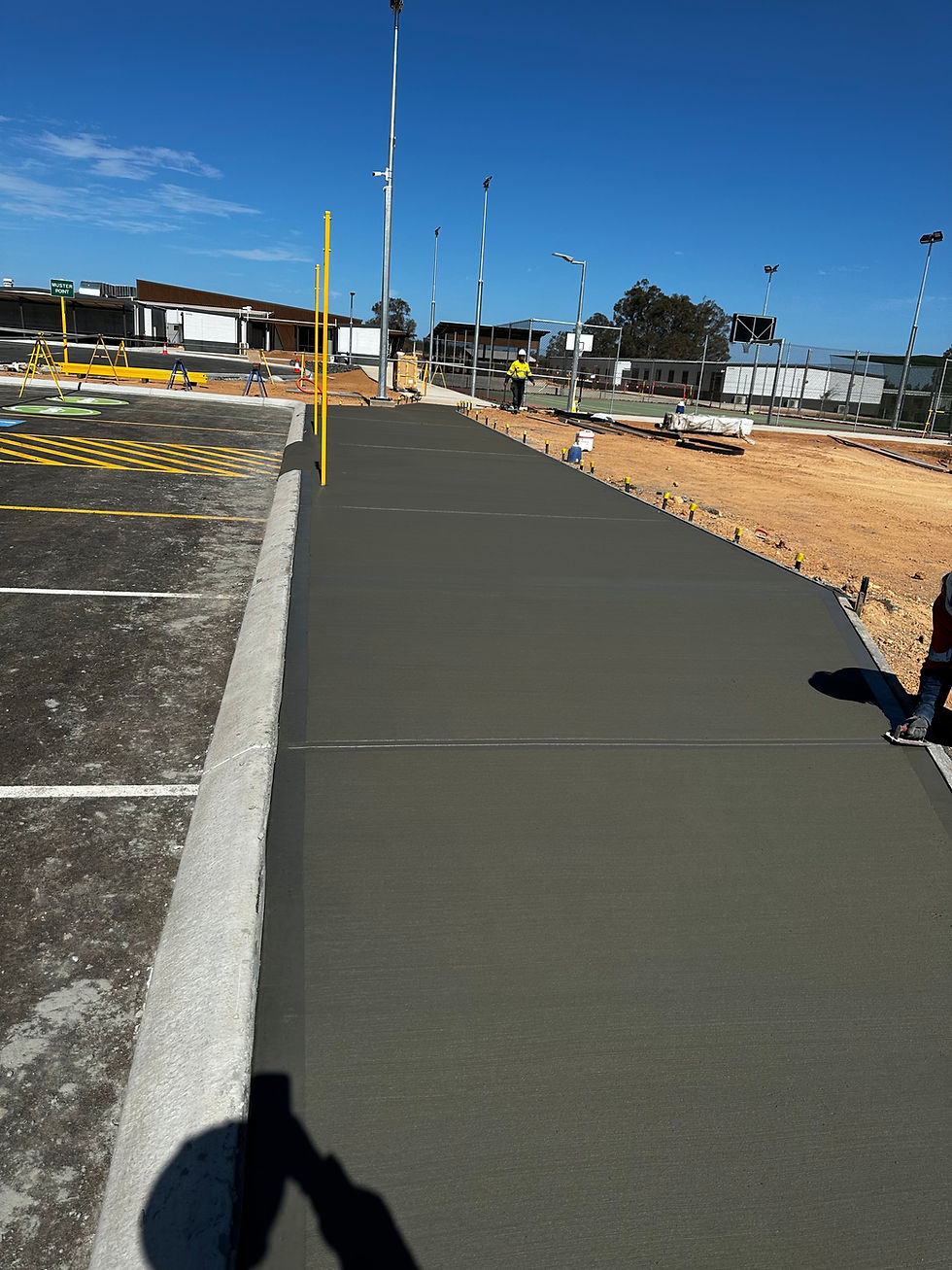 Finished concrete footpath work done by OSB Group