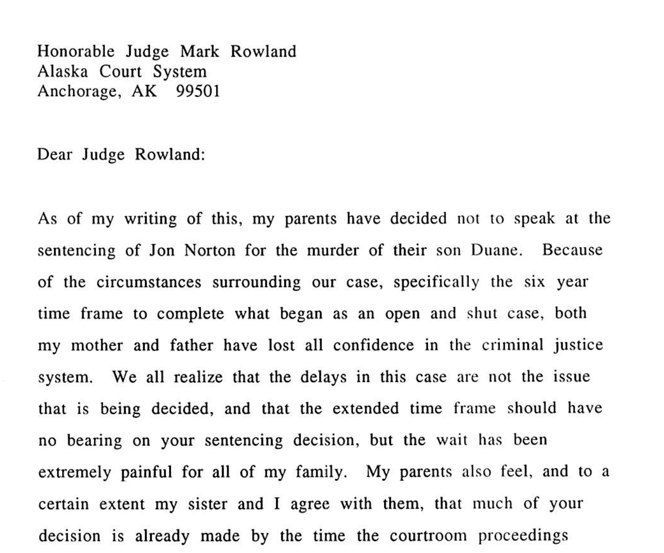 Victim Impact Statement
