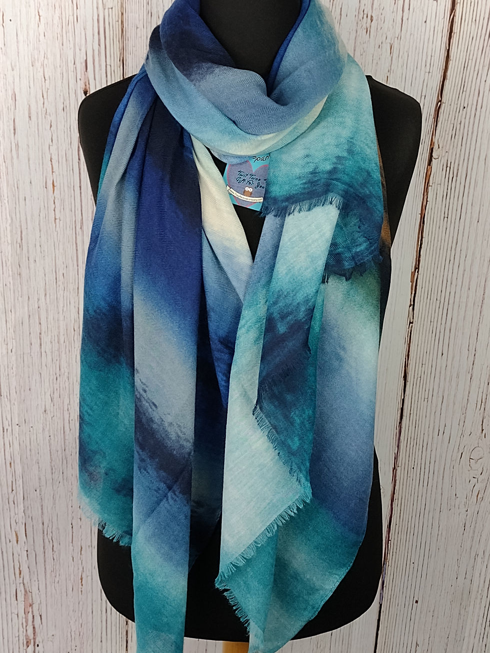 WOMEN'S CARIBBEAN BEACH SCARF – TIE DYE BLUE GIFT WRAP /BOX