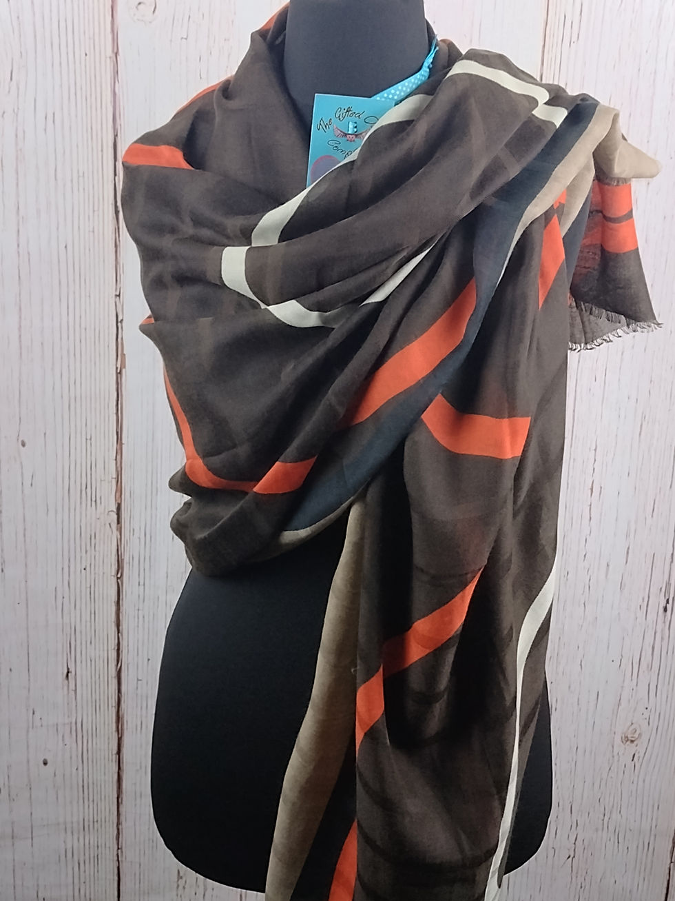 Thumbnail: WOMEN'S THE CIRCLE OF LIFE SCARF - BROWN & COFFEE GIFT WRAP/BOX