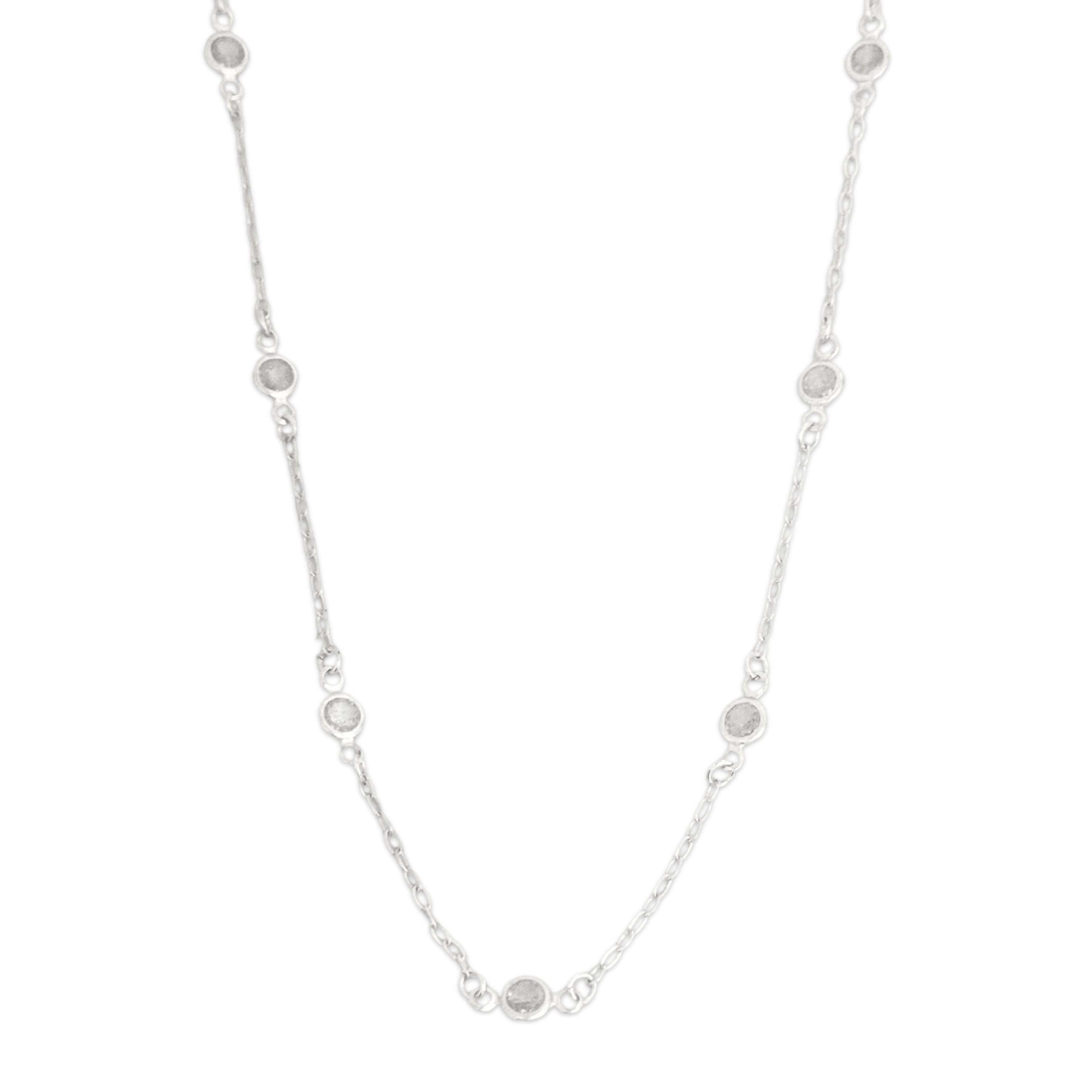 Colar gargantilha choker sete zircônias embutidas ñ pend espaçadas