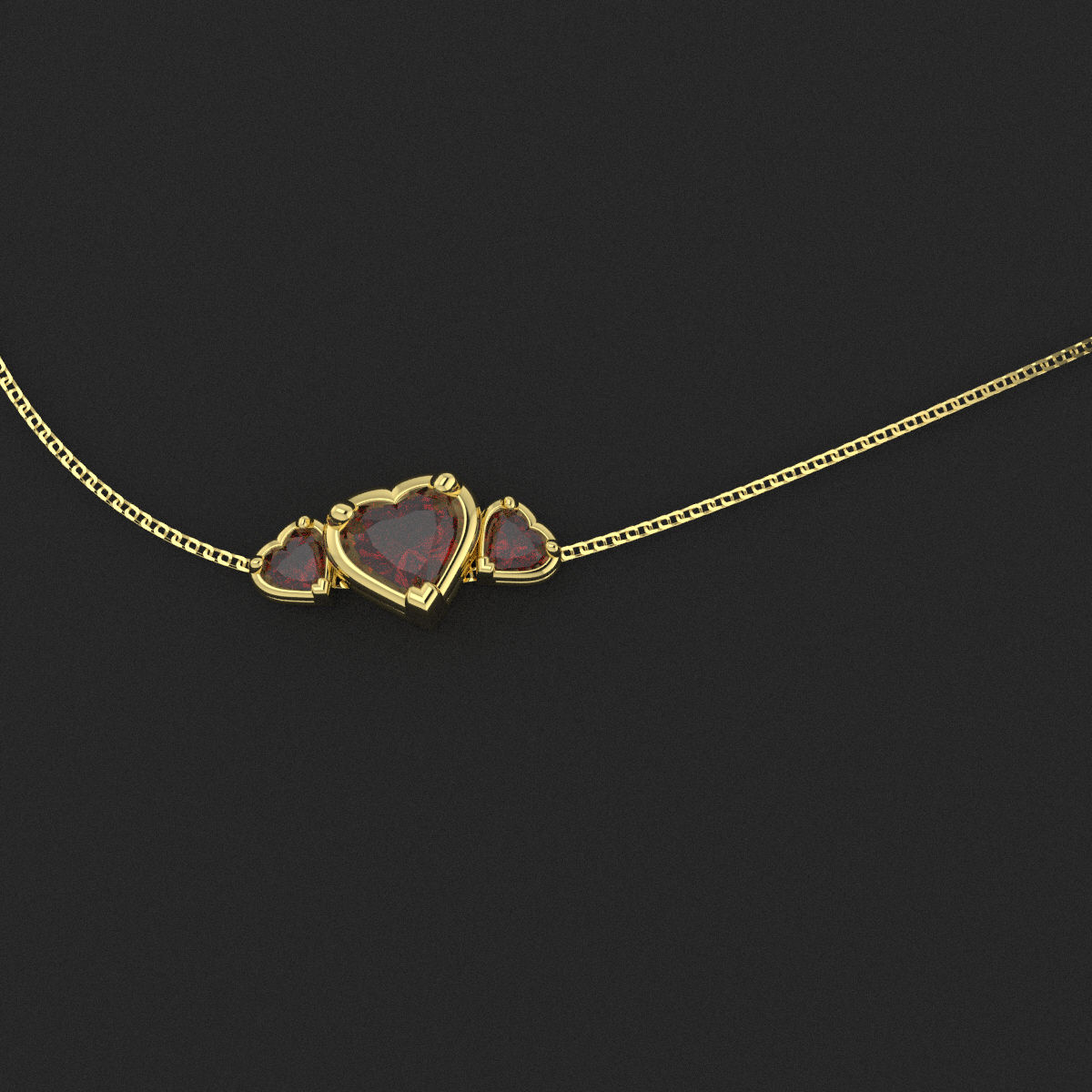 Custom Double Heart Charm Necklace