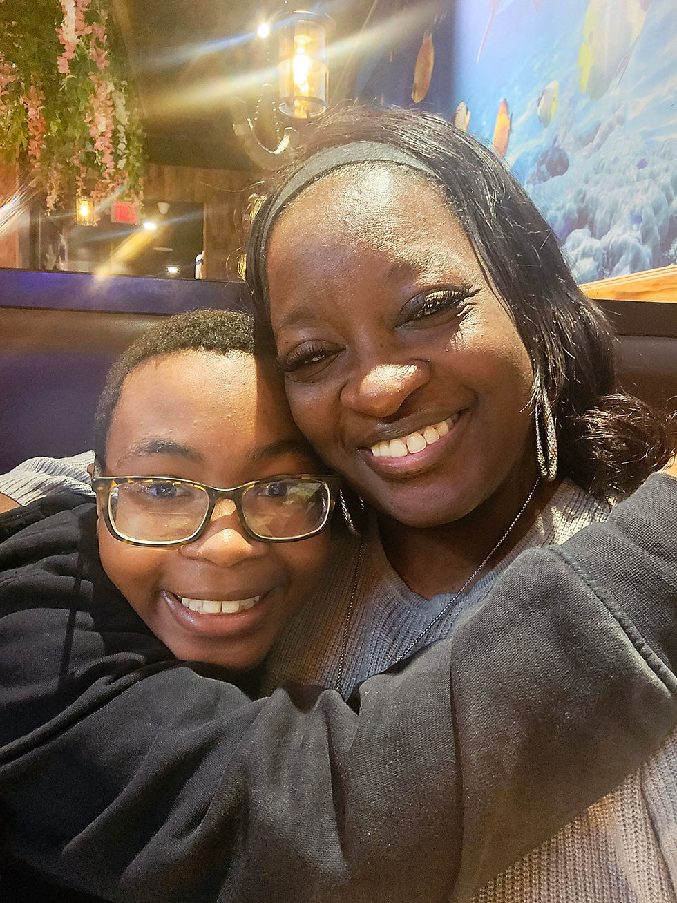 caregiver with child taking a selfie