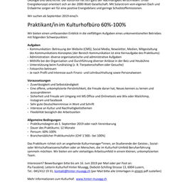 Praktikant/in im Kulturhofbüro gesucht