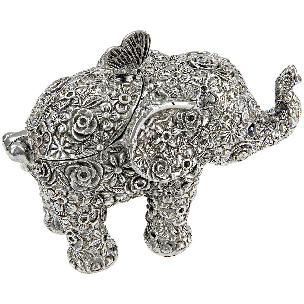 Thumbnail: Trinket Box - Elephant, Flowered