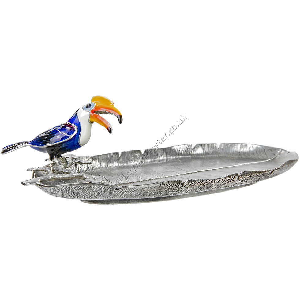 Thumbnail: Jewellery Tray - Leaf with Hornbill