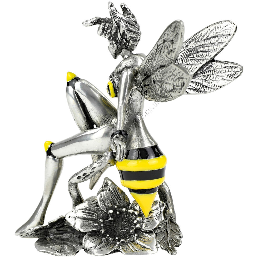 Thumbnail: Fantasy Figurine, Medium - Melissa (Fairy, Bee Sitting on a Flower Branch)