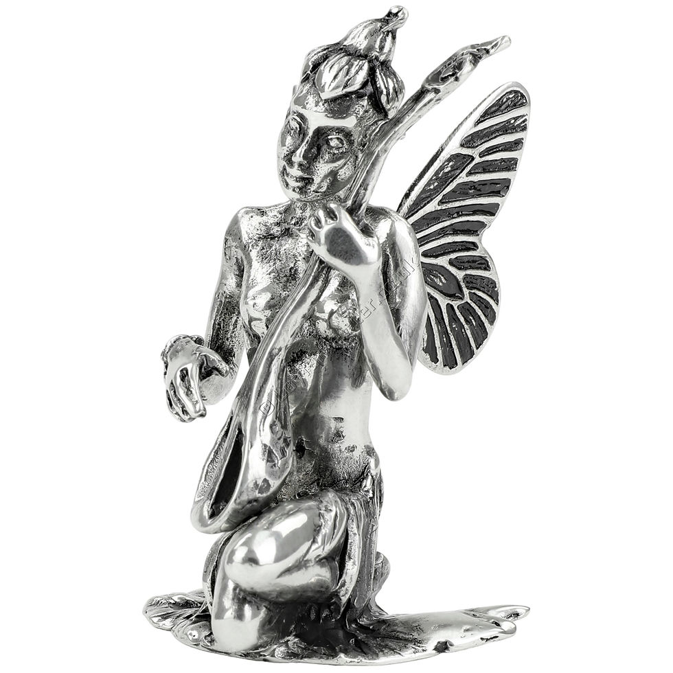 Thumbnail: Fantasy Figurine, Small - Melodie (Fairy, Sitting on Heels Playing a Bouzouki)