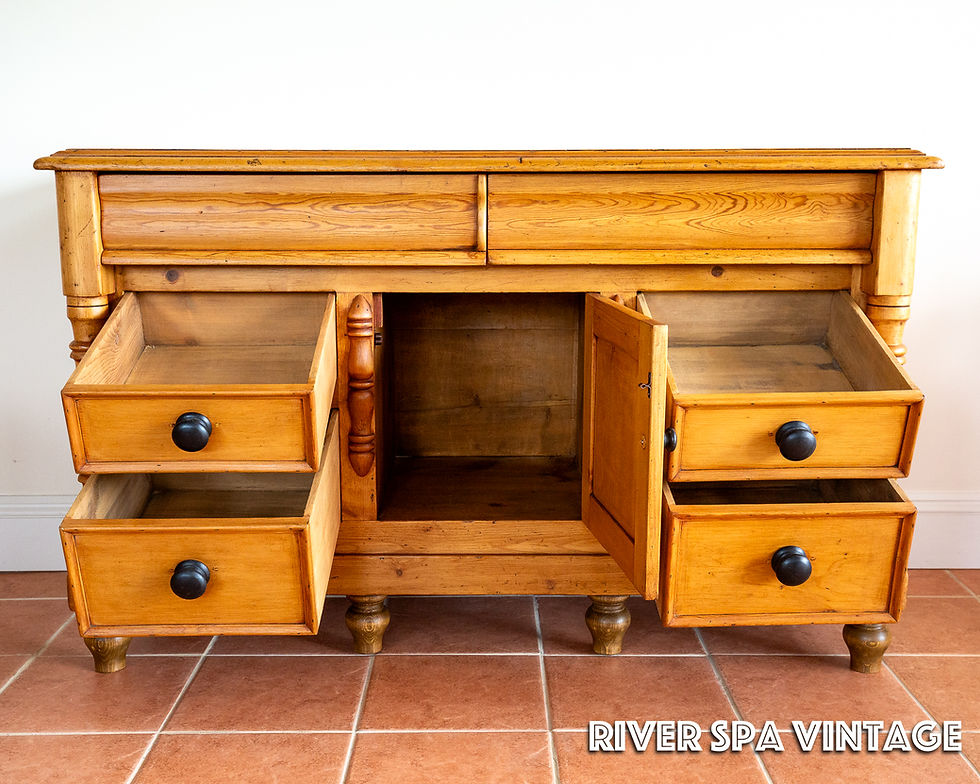 Thumbnail: Antique Lancashire Dresser Base Pine 1850 Farmhouse Sideboard Blonde Victorian