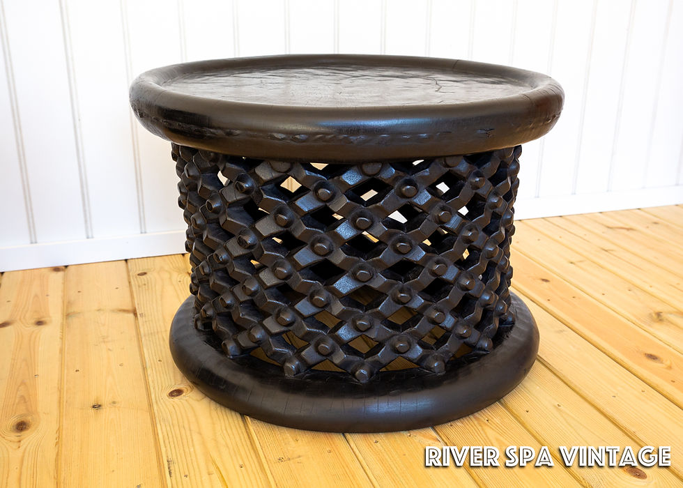 Thumbnail: Pair of African Coffee Tables Sculptural Organic Tribal Bamileke Black MCM 1950s