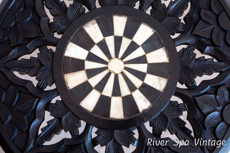 Thumbnail: Antique Bone Inlaid Table Moroccan Accent Table Aesthetic Movement Ebonised