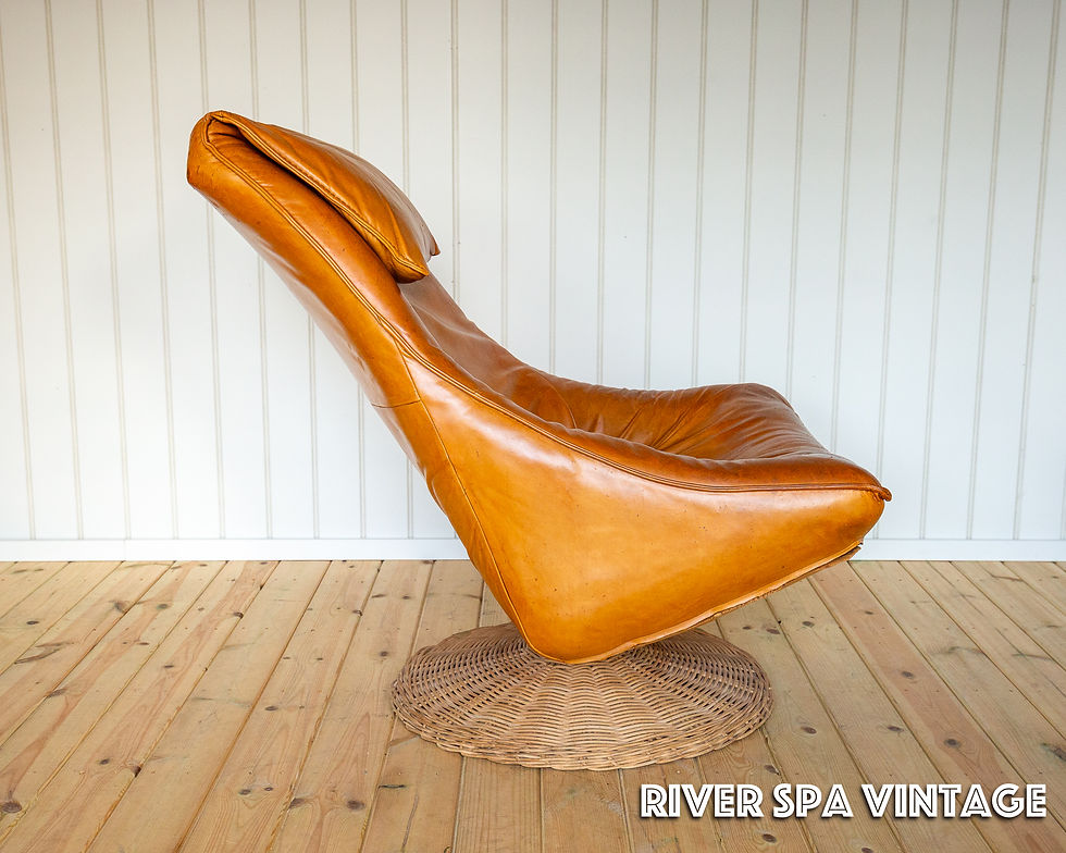 Thumbnail: MCM Swivel Lounge Chair Caramel Leather 1970 Delantra Gerard Van Den Berg Montis