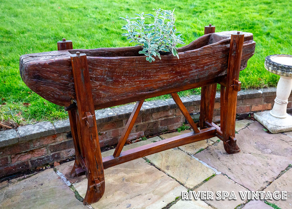 Thumbnail: XL Trough Planter on Stand Rustic French Antique Brutalist Serving Console Table