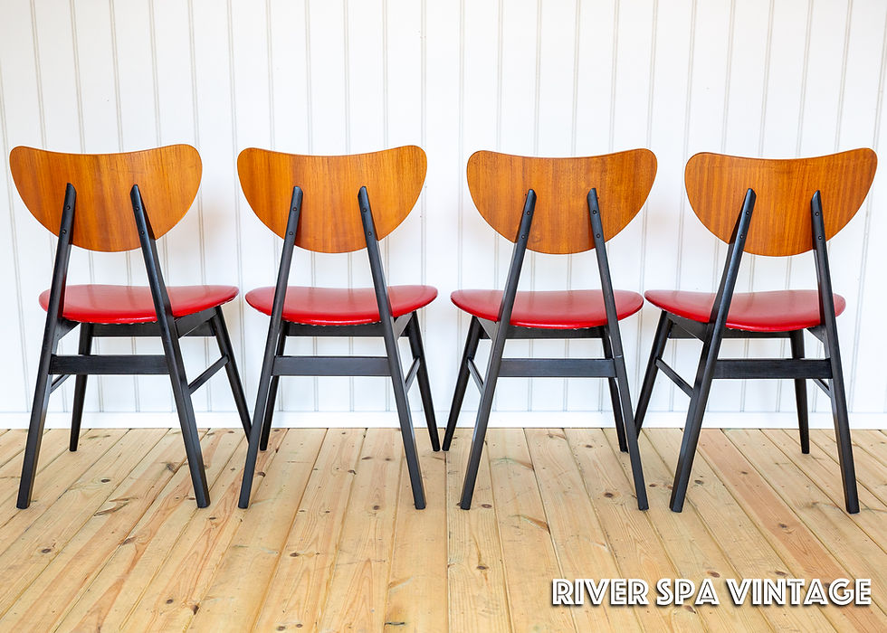 Thumbnail: Mid Century Butterfly Dining Chairs Set of 4 Space Age MCM 1960s 1950s Red Black