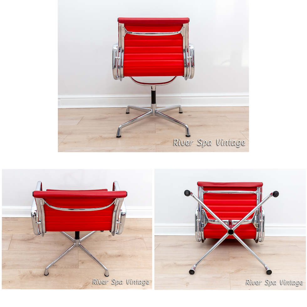 Thumbnail: 1 of 4 Eames EA108 1970s Swivel Leather and Chrome Aluminium Armchairs by ICF