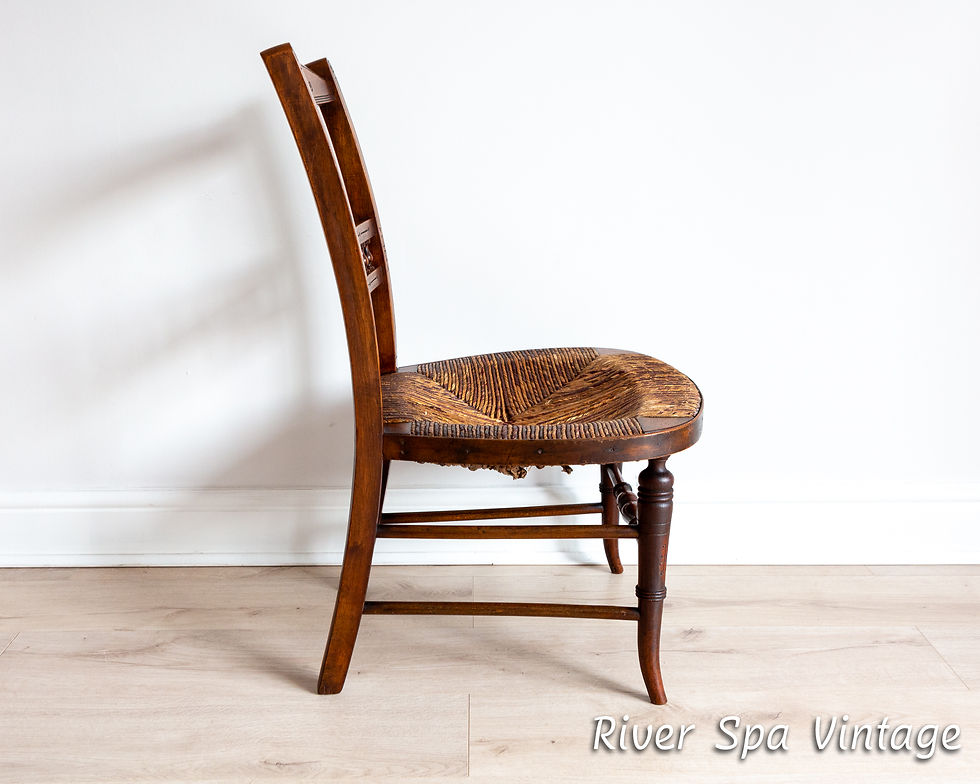 Thumbnail: 1800s Antique Aesthetic Movement Chair, Aesthetic Antique Rush Seat Sussex Chair