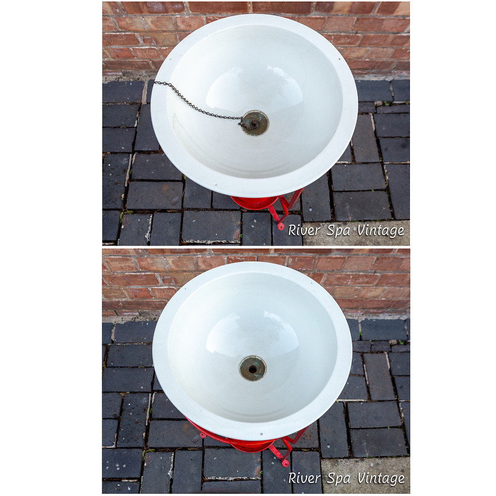 Thumbnail: Vintage French Wash Stand Set 1950s Mid Century Rustic MCM Wash Basin Decorative