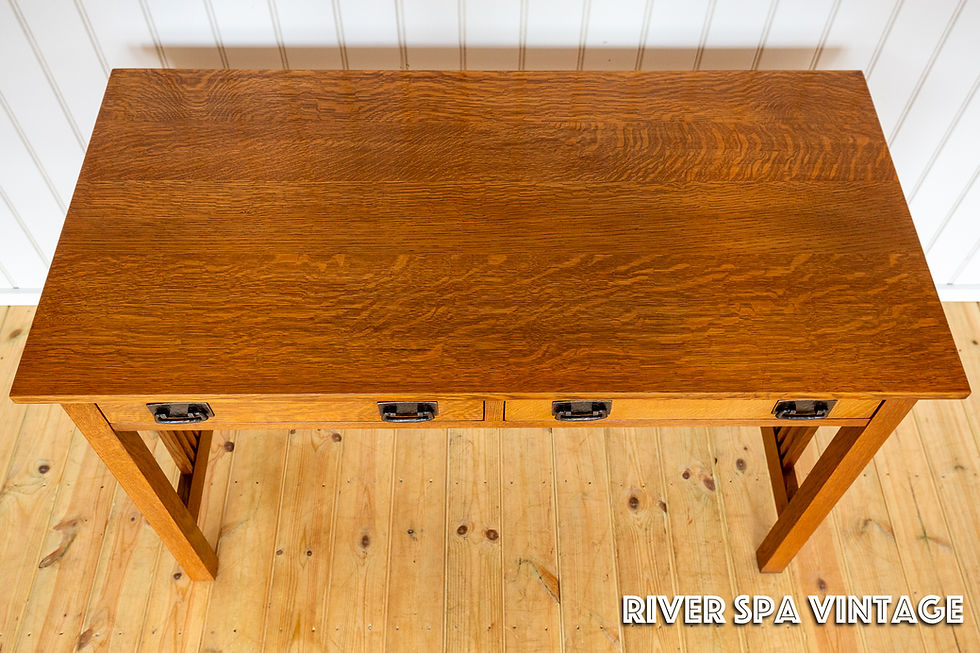 Thumbnail: Mission Oak Desk by Stickley Arts & Crafts Spindle Office Library Writing Table