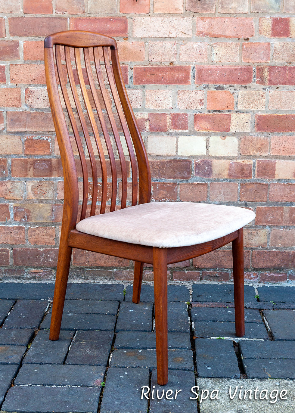 Thumbnail: Teak Danish Dining Chairs by Preben Schou Set of 6 Mid Century High Back MCM