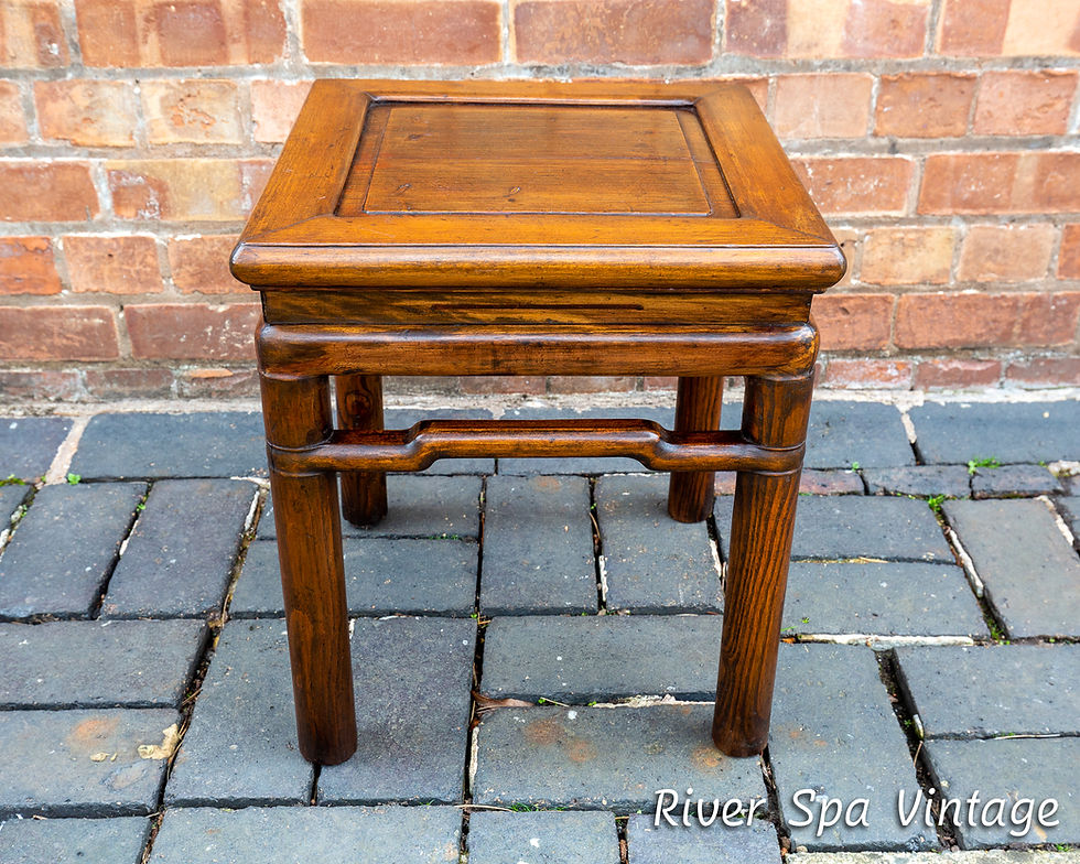 Thumbnail: Antique Chinese Square Table Humpback Shanxi Province Lamp Table 1900 Yumu Elm