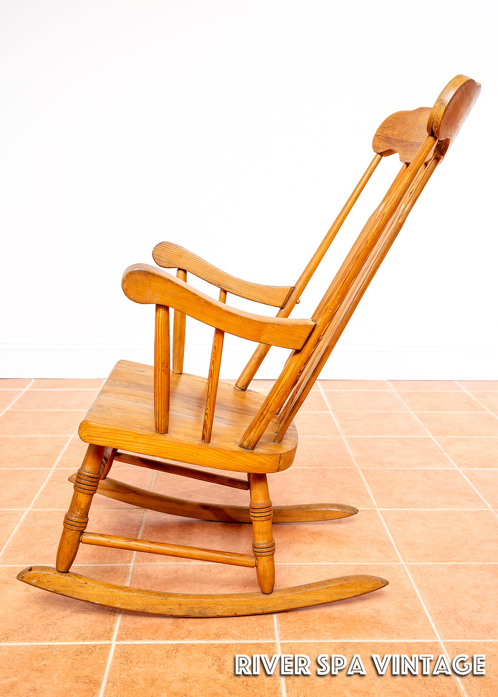 Thumbnail: Blonde Windsor Rocking Chair Bent Bros American Country Farmhouse Arrowback MCM