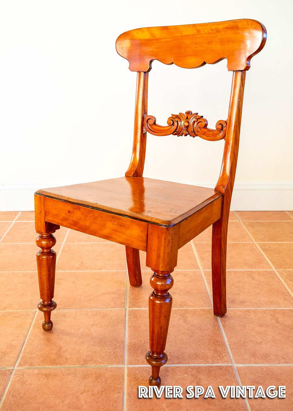 Thumbnail: Pair of Swedish Biedermeier Chairs Satin Birch Karl Johan Antique Country House