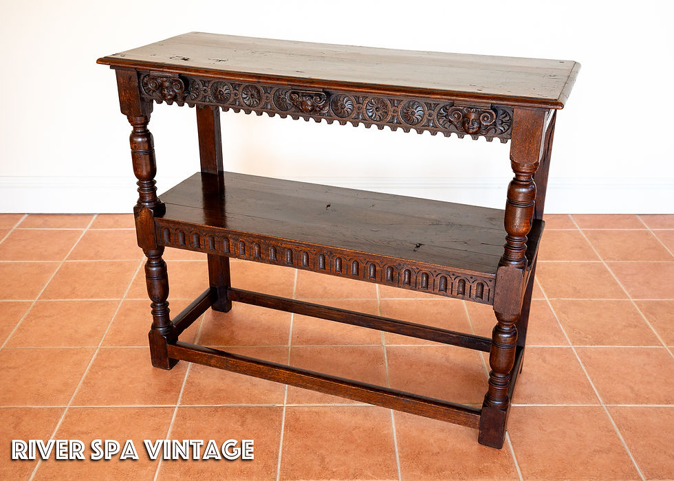 Thumbnail: Jacobean Country Court Cupboard Oak Tier Server Buffet Display Stand Media Unit