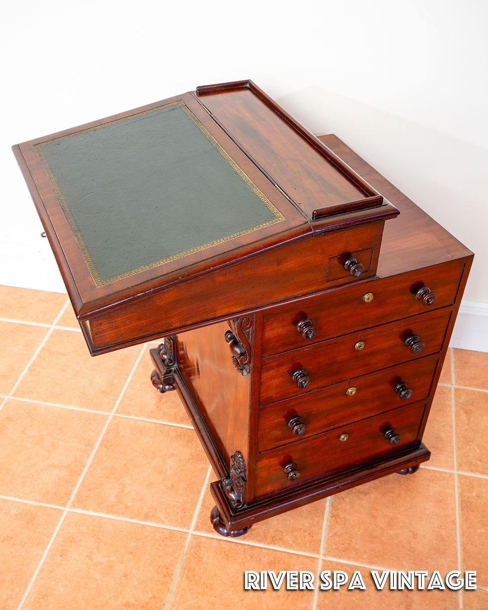 Thumbnail: Regency Davenport Desk 1830s Georgian Antique Flame Mahogany William Freeman