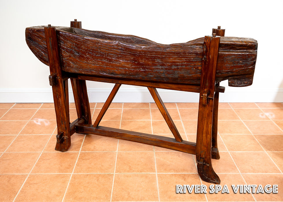 Thumbnail: XL Trough Planter on Stand Rustic French Antique Brutalist Serving Console Table