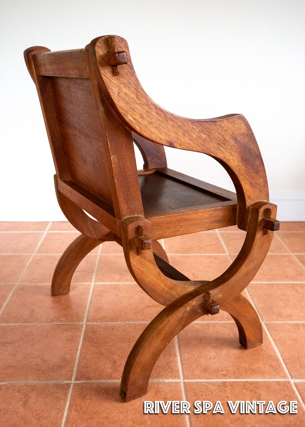Thumbnail: Glastonbury Throne Chair Artisan Sculptural Craftsman Savonarola Rustic Elm Wood