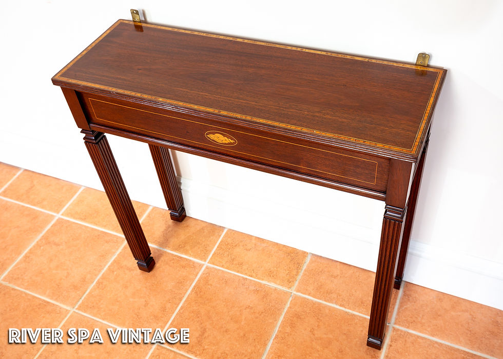 Thumbnail: Fine Antique Glazed Cabinet and Console Table Inlaid Mahogany Astragal Edwardian