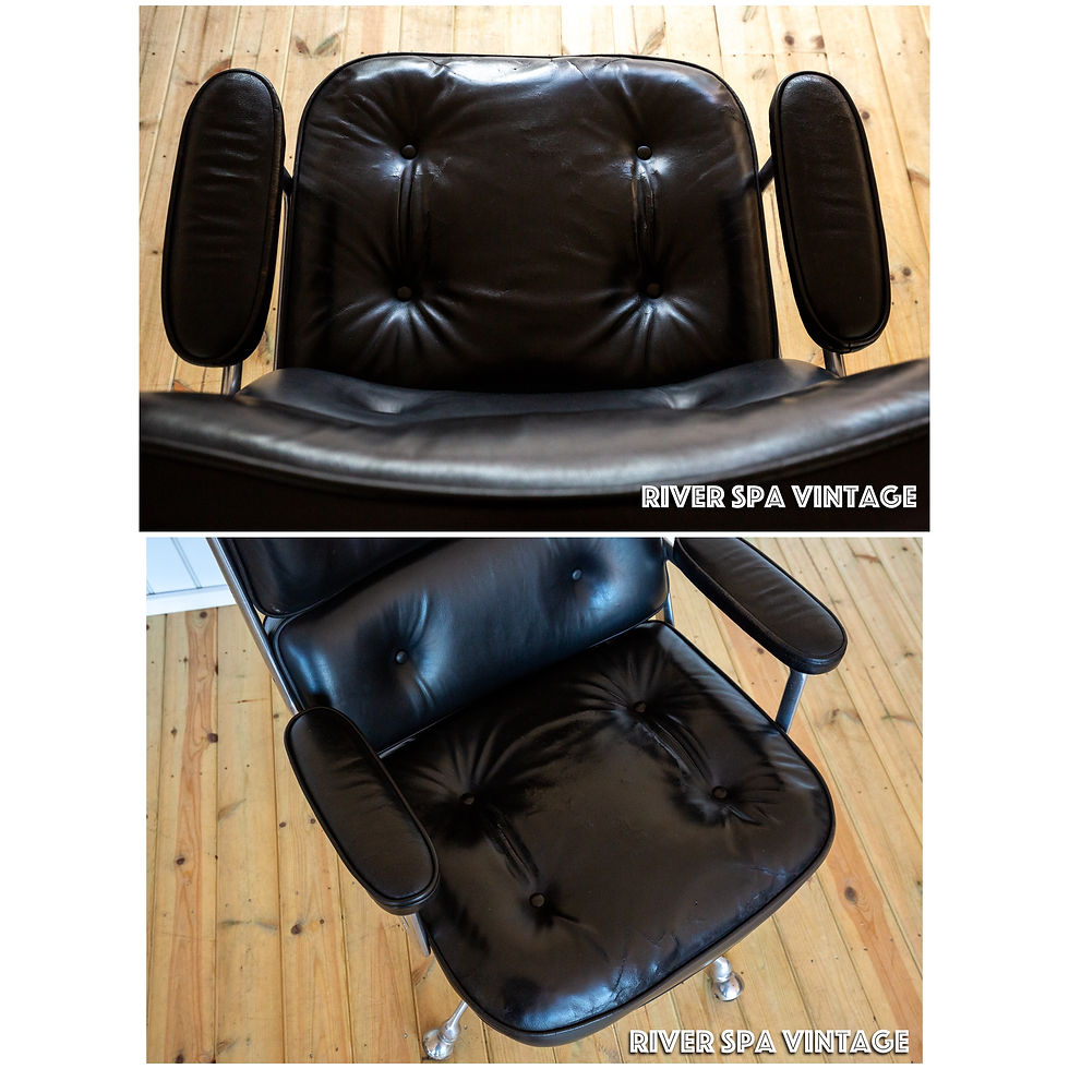 Thumbnail: 1960s Eames 3474 Time Life Executive Lobby Desk Chair Vitra ES104 Black Leather
