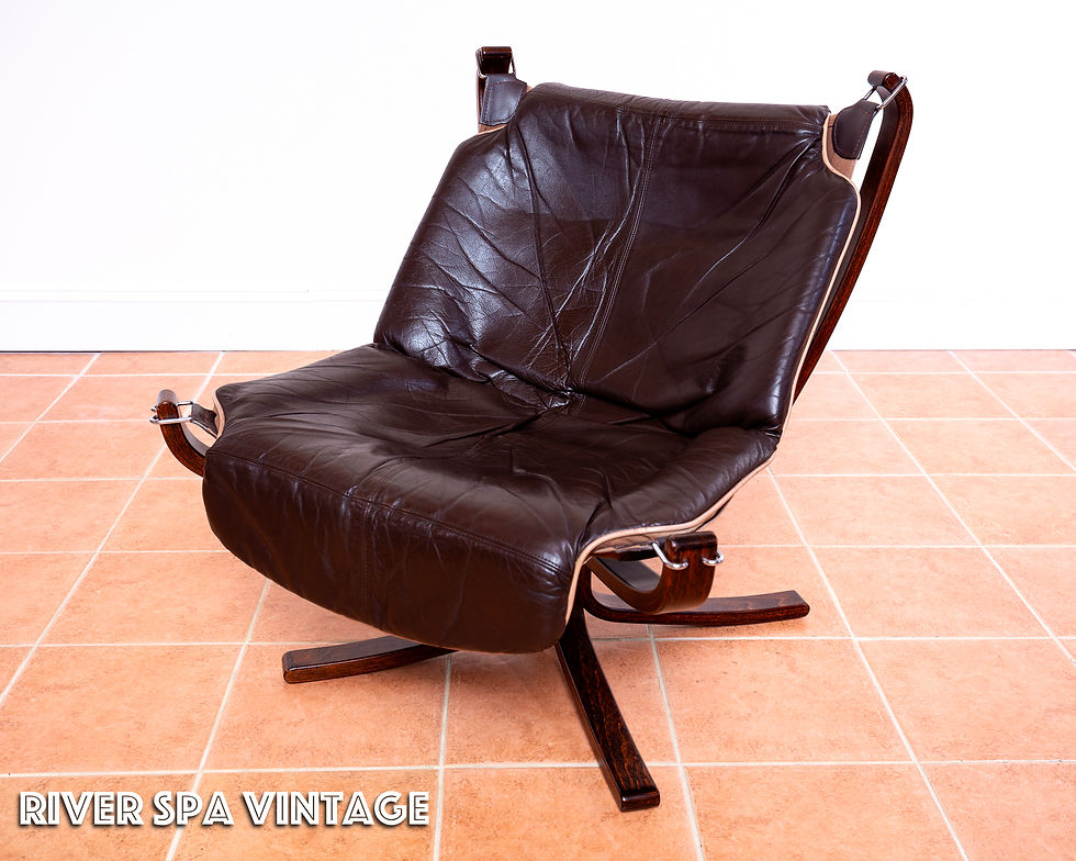 Thumbnail: Rosewood Leather Falcon Chair Sigurd Ressell for Vatne Mobler MCM 1970s Safari