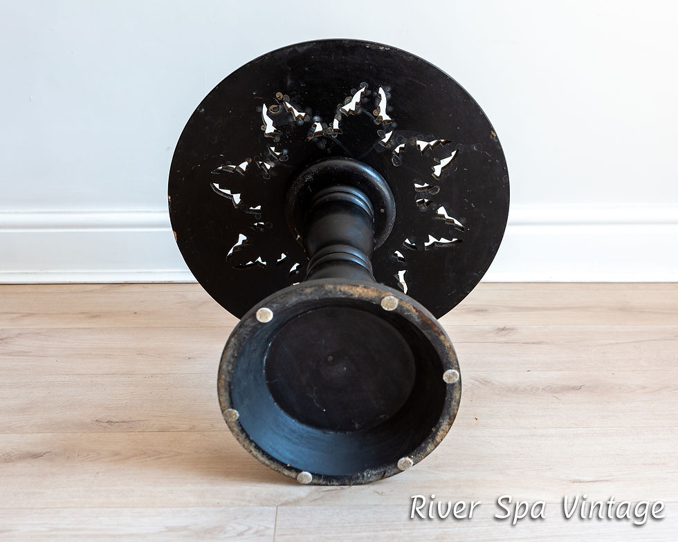 Thumbnail: Antique Bone Inlaid Table Moroccan Accent Table Aesthetic Movement Ebonised
