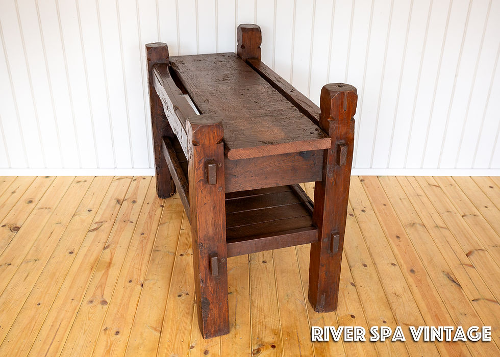 Thumbnail: Antique Shelving Media Unit Display Stand Console Primitive Brutalist Craftsman
