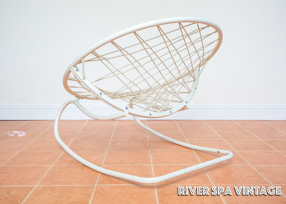Thumbnail: Futuristic Rocking Chair Danish Large White Space Age Minimalist Architectural