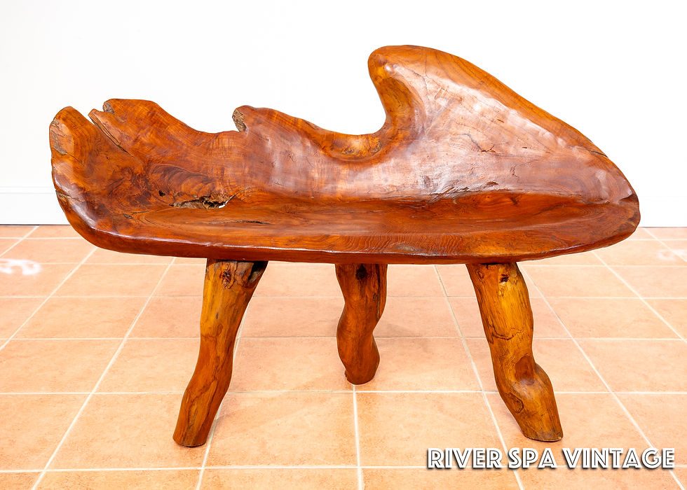 Thumbnail: Sculptural Statement Bench Teak Root Natural Organic Artistic Rustic Vintage MCM