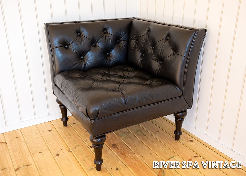 Thumbnail: Black Leather Chesterfield Armchair Corner Salon Moschino Haslam Country House